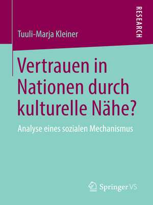 cover image of Vertrauen in Nationen durch kulturelle Nähe?